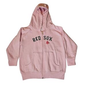 Red Sox Girls Pink Hoodie Full Zip Embroidered Sz 4